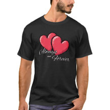 Alltid och för evigt T-shirt - Röd hjärta grafisk 