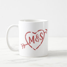 Alltid och Forever love Doodle Monogram Kaffemugg