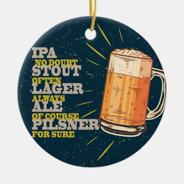 Alltid öl julgransprydnad keramik (Framsidan)