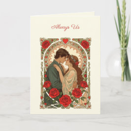 Alltid oss romantisk Art Nouveau-illustration Kort