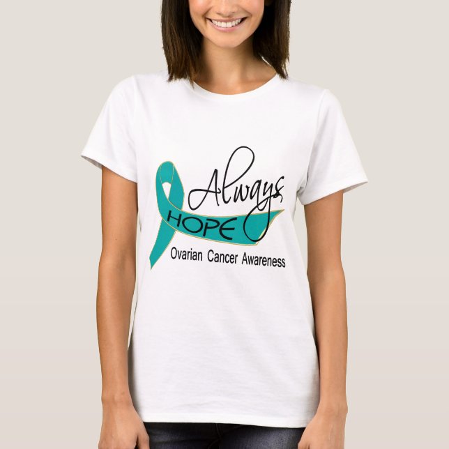 Alltid Ovarian cancer för hopp Tee Shirt (Framsida)