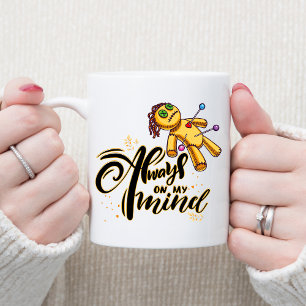 Alltid på mitt sind, nod Halloween Voodoo Doll Kaffemugg