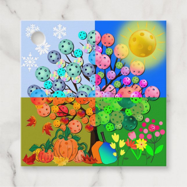 Alltid Pickleball Season Winter Vår sommarfall Gåvor Etiketter (Framsida)