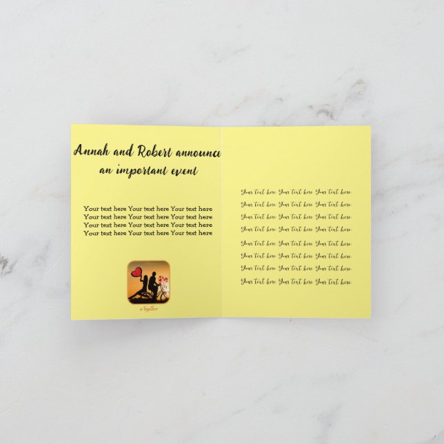 Alltid romantisk kärlek inbjudan (Inuti)