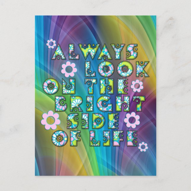 alltid se på livets ljusa sida vykort (Framsida)