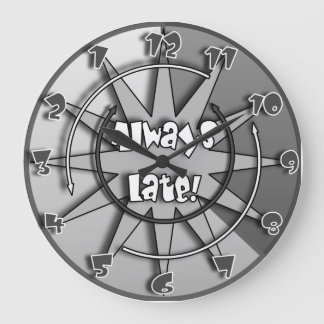 "Alltid sen" Crazy Mixed Clock #5 Stor Klocka