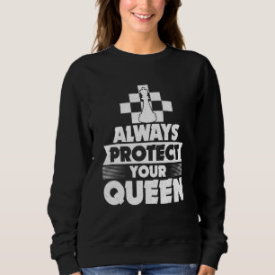 Alltid Skydda Din Drottning Schackspelare Spelkväl T Shirt