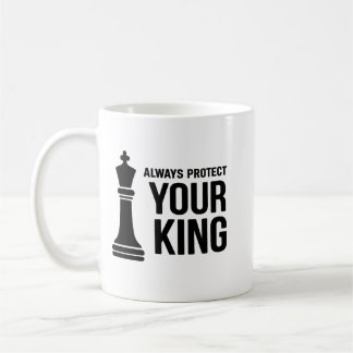 Alltid Skydda Din Kung Schackmugg – Inspirerande Kaffemugg