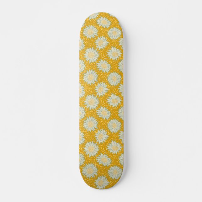 Alltid solrosblommor, gult mini skateboard bräda 18,5 cm (Framsida)