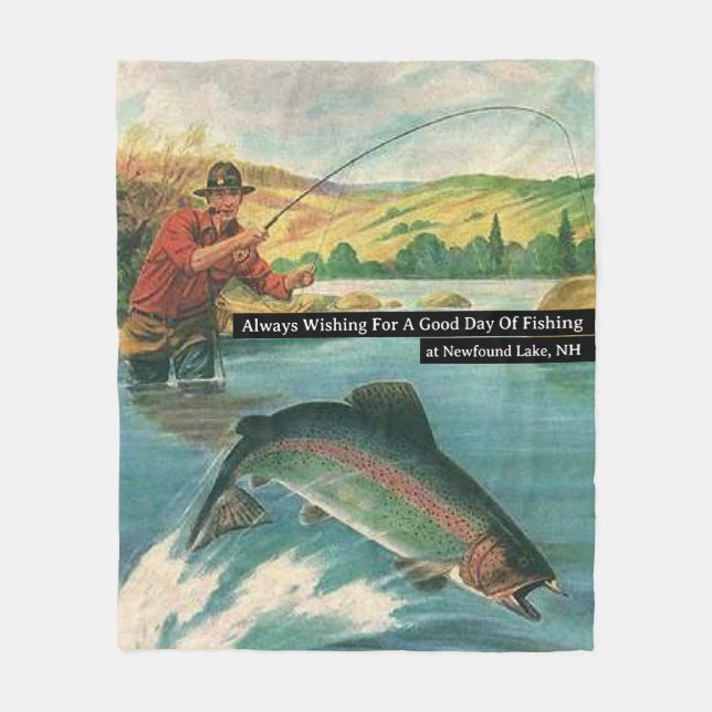 Alltid som önskar en Bra fiskedag anpassa sig Fleecefilt (Framsidan)