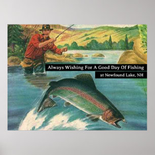 Alltid som önskar en Bra fiskedag anpassa sig Poster