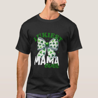 Alltid St Patrick's Day Coquette Bow Shamrocks T Shirt