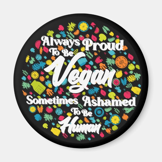 Alltid stolt över att vara veganmagnet - köket, ko magnet (Framsidan)