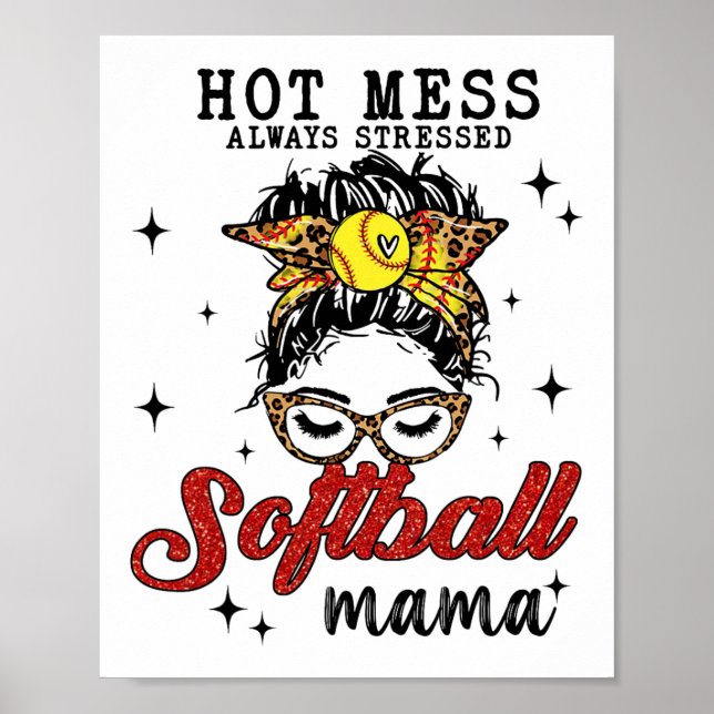  alltid Stressat softball-Mamma Poster (Framsidan)