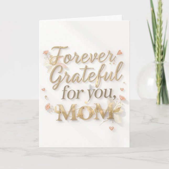 Alltid Tacksam För Dig Mamma Minimal Design | Clas Kort (Framsida)