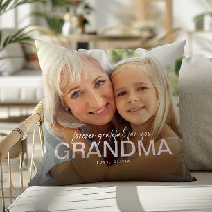 Alltid tacksam för din mormas fotoKeepsak Kudde
