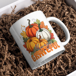"Alltid tacksam" Thanksgiving för "Pumpkin Season" Kaffemugg