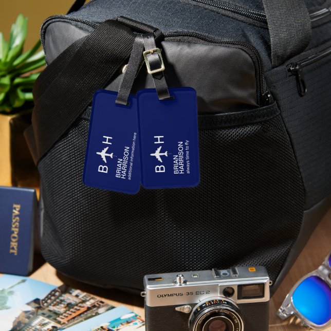 Alltid tid till flygplansresor bagagebricka (Fram & Baksida)