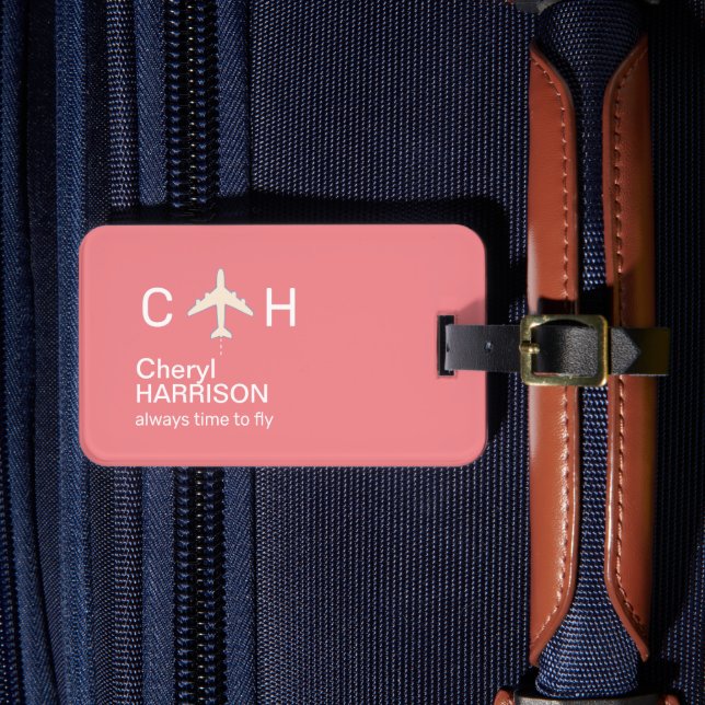 Alltid tid till flygplansresor för Rosa Bagagebricka (Framsida Insitu 4)