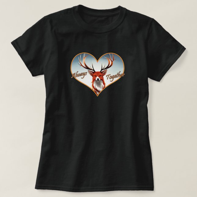 Alltid tillsammans Vixen och Stag T Shirt (Design framsida)