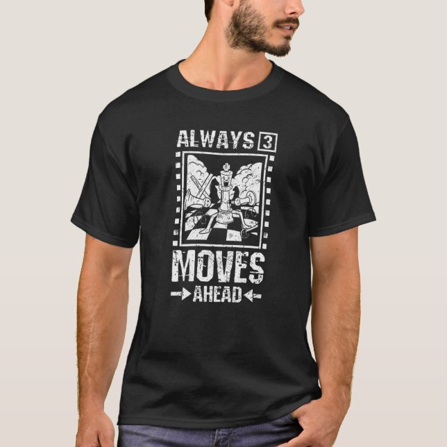 Alltid tre steg framåt i schack Premium T Shirt (Framsida)