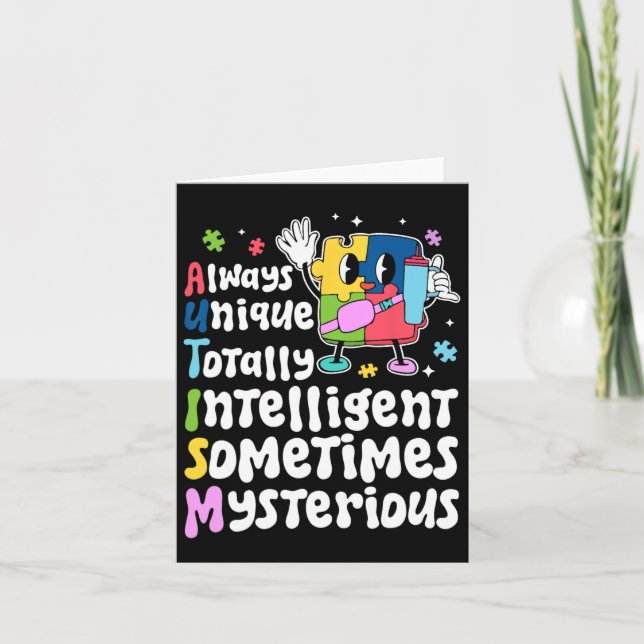 Alltid Unik intelligent autism Awareness Puzzle Kort (Framsida)