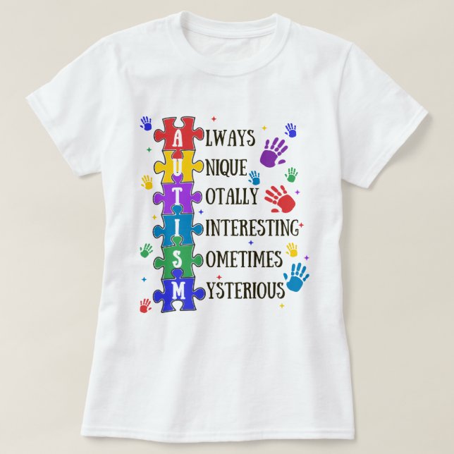 Alltid unik medvetenhet om autism t shirt (Design framsida)