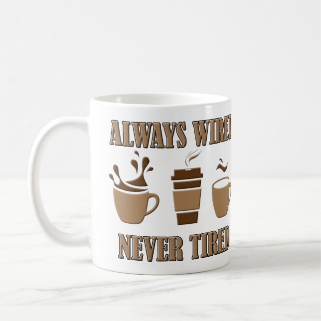 Alltid Uppmärksam Aldrig Trött Rolig Kaffe Resemug Kaffemugg (Vänster)