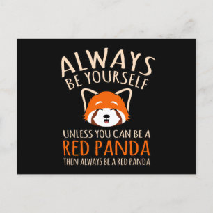 Alltid Vara En Röd Panda Söt Husdjur Pandas Älskar Meddelande Vykort