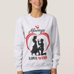 Alltid vinner kärlek Rundhalsad klänning för besät T Shirt