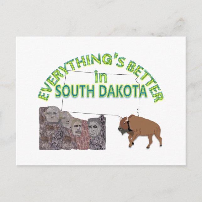 Allting är bättre i South Dakota vykort (Framsida)