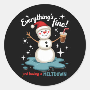 Allting är Bra att bara ha Meltdown Snögubbe Win Runt Klistermärke