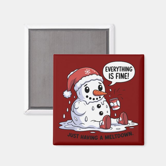 Allting är bra, bara en snöman som smälter magnet (Front/Back)