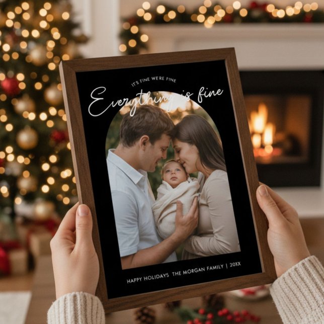 Allting Är Bra Cute Familjehelgkort Julkort (Skapare uppladdad)