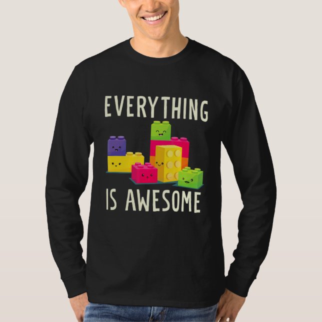 Allting är Fantastisk Byggnad Blocks Puzzle T Shirt (Framsida)