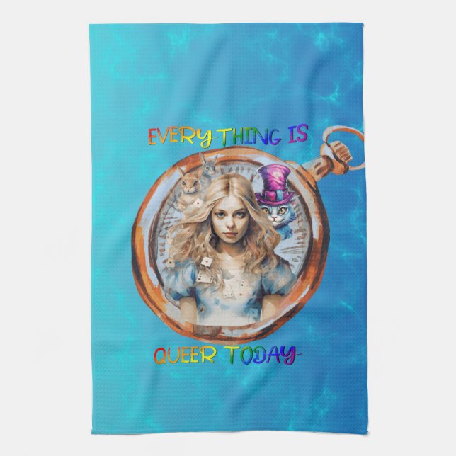 Allting är Queue Today - Alice i Wonderland Kökshandduk (Vertikal)