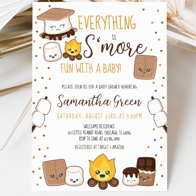 Allting är roligare med S'mores Baby Shower Inbjudningar (Skapare uppladdad)