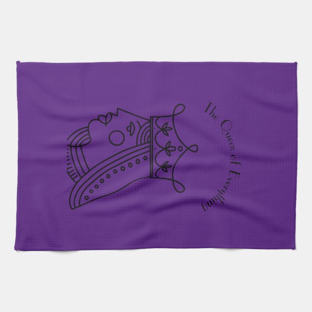 Allting drottning - redigerbar text kökshandduk (Horisontell)