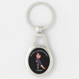 Allting drottning! Redigerbar text och namn Ovalt Silverfärgad Nyckelring