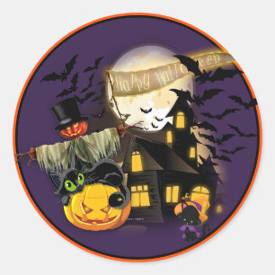 Allting Halloween-stilset med 20 rundor Runt Klistermärke