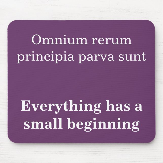 Allting har en liten början, Cicero citat Musmatta (Framsidan)