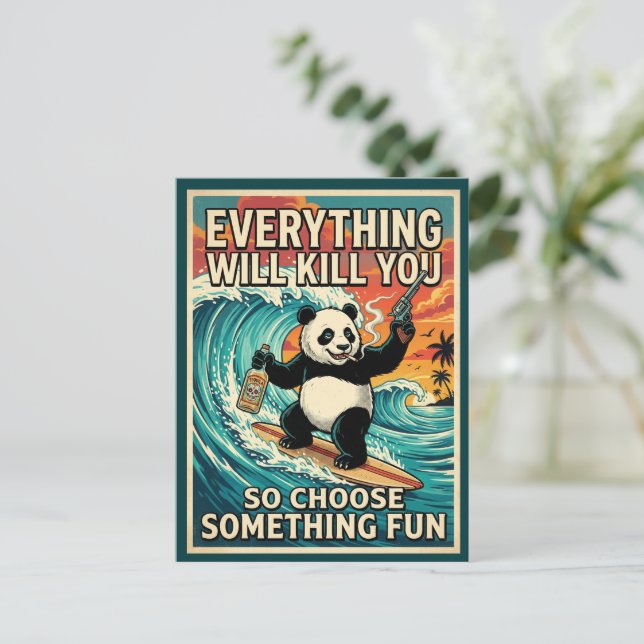 Allting Kommer Att Döda Dig Panda Postkort Vykort (Stående Fram)