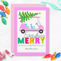 Allting Merry Rosa Golf Cart Julgran