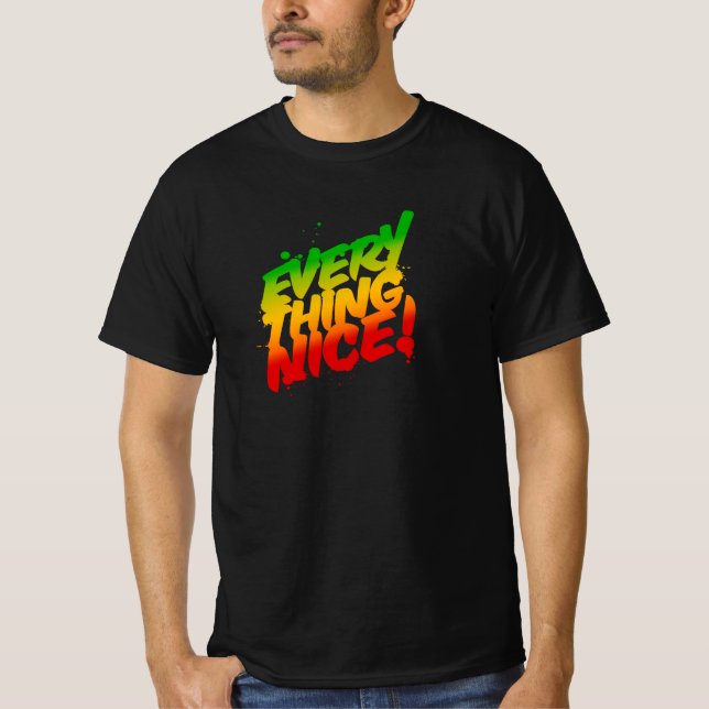 Allting Nice Rasta Typography Reggae T-Shirt (Framsida)