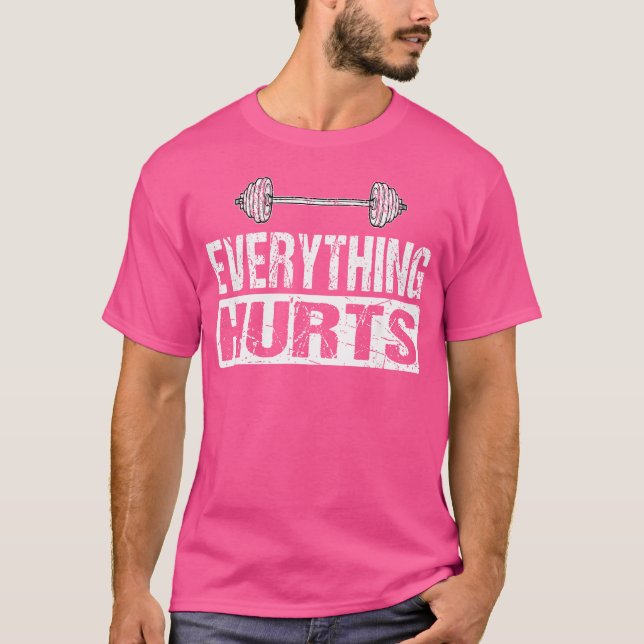 Allting Ontr Lilla Barbell Workout Joke T Shirt (Framsida)