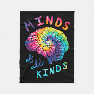Allting slags nytänkande: "Tie Dye Autism A" Fleecefilt