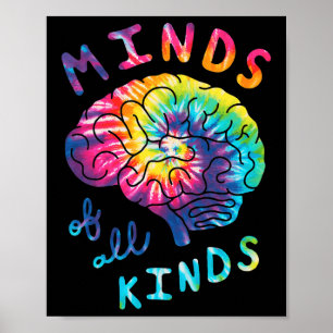 Allting slags nytänkande: "Tie Dye Autism A" Poster
