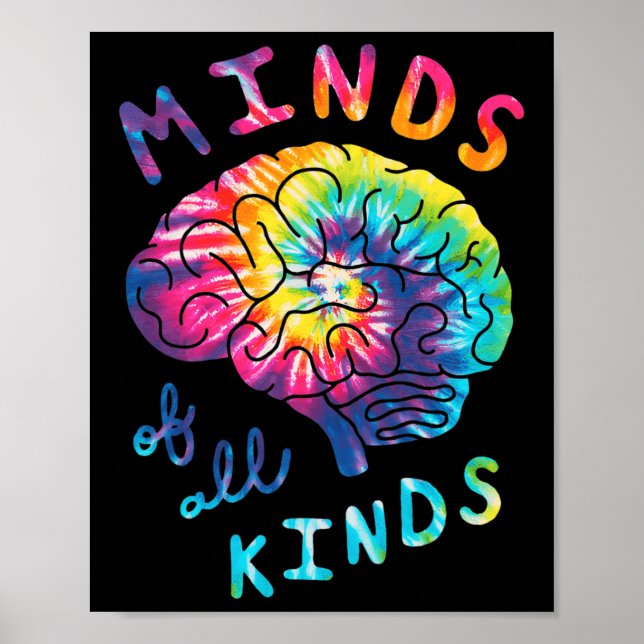 Allting slags nytänkande: "Tie Dye Autism A" Poster (Framsidan)