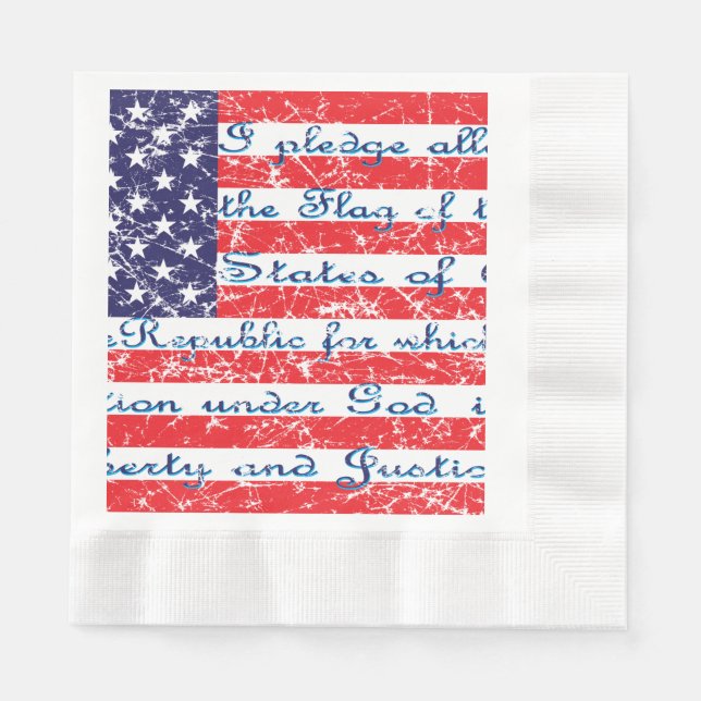 Alltrohetsplikten i USA FLAGGA Pappersservett (Framsidan)