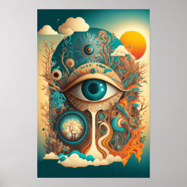 Alltseende öga Psykedelisk affisch | Mystic 2